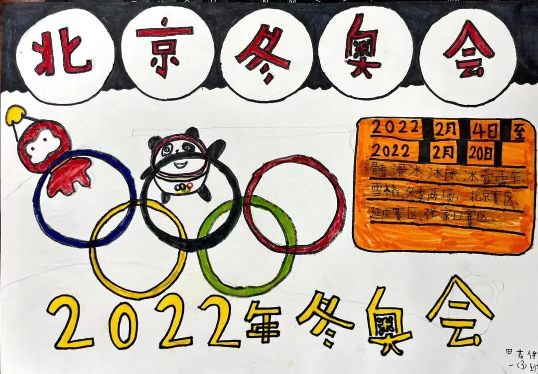 2022年北京冬奥会手抄报绘画图片