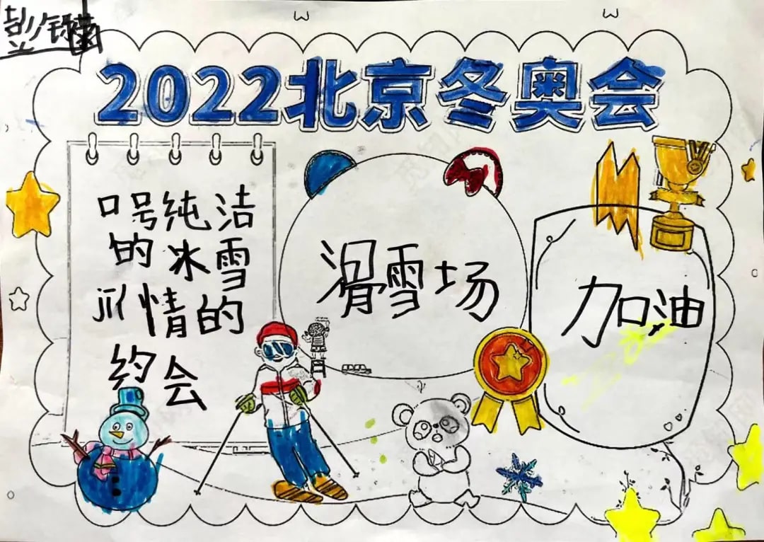 2022年北京冬奥会手抄报绘画图片