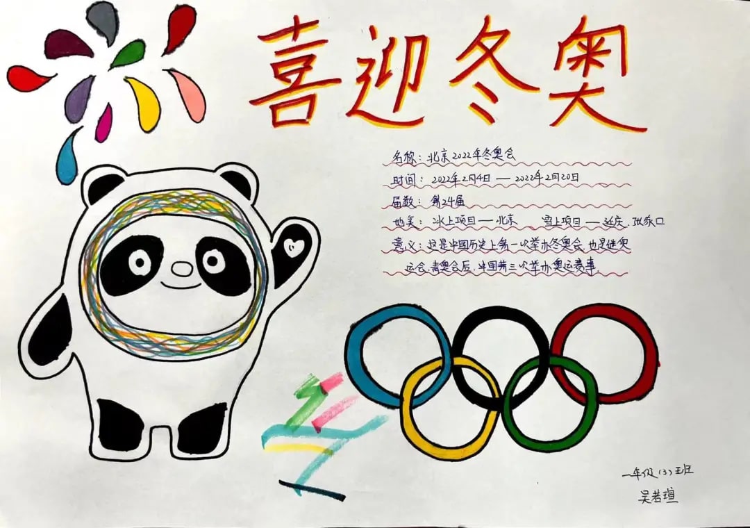 2022年北京冬奥会手抄报绘画图片
