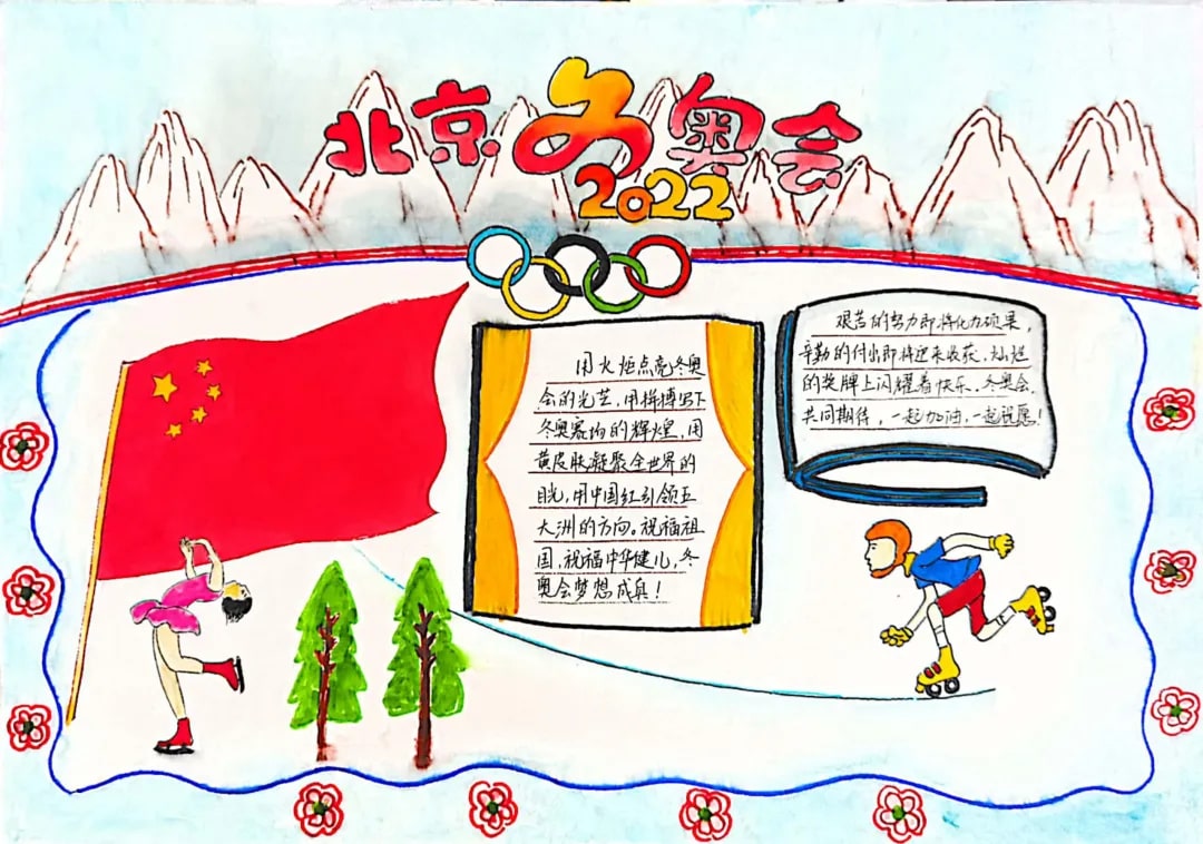 2022年北京冬奥会手抄报绘画图片