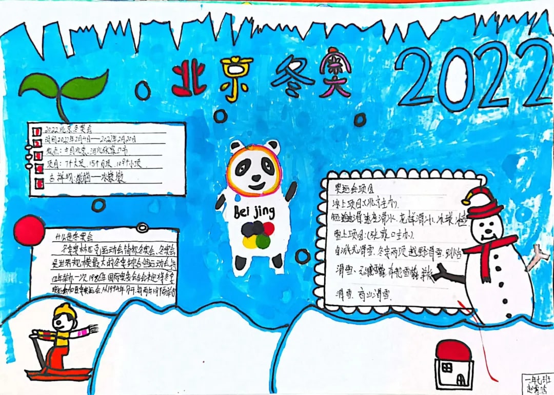 2022年北京冬奥会手抄报绘画图片