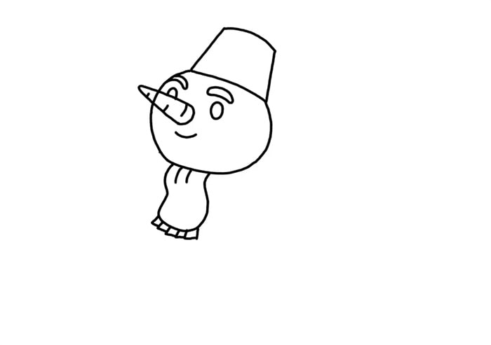 雪人简笔画儿童画彩色图片