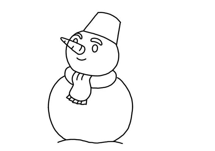 雪人简笔画儿童画彩色图片