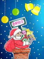 圣诞老人送礼物简笔画怎么画