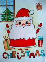 圣诞节图片简笔画《圣诞老人》