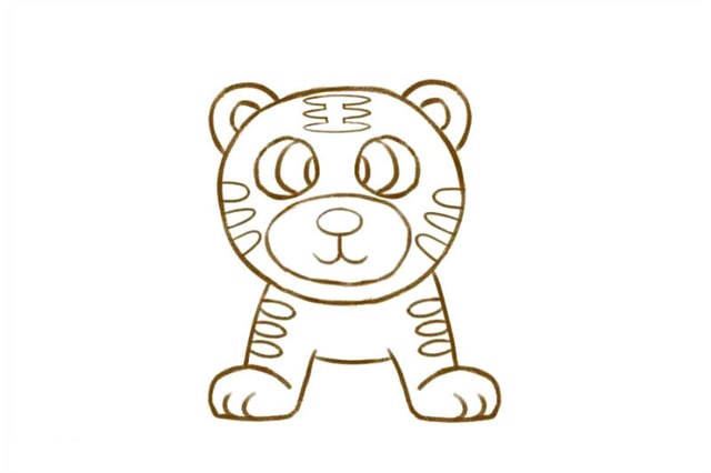 可爱的小老虎简笔画步骤图片
