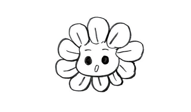 拟人向日葵图片简笔画画法步骤