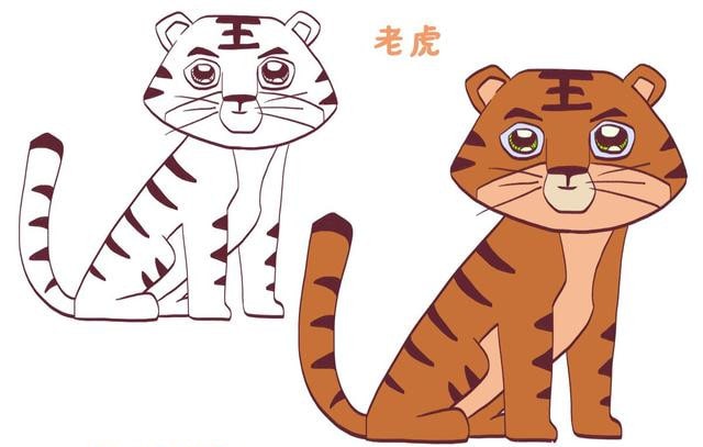 2022虎年老虎简笔画图片大全