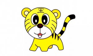 2022虎年呆萌的卡通老虎简笔画