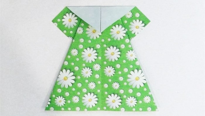 美丽的裙子手工折纸教程