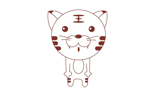 彩色老虎简笔画怎么画图片