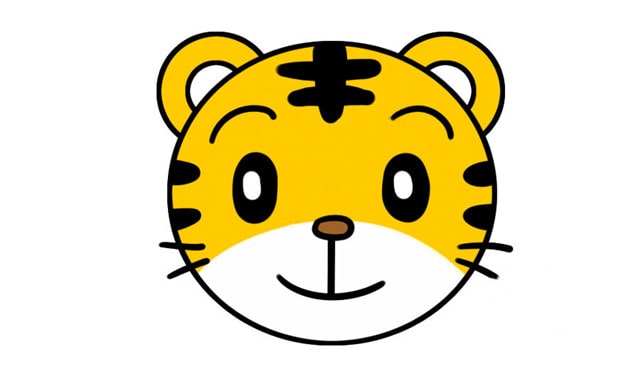 萌萌的老虎头简笔画教程简单