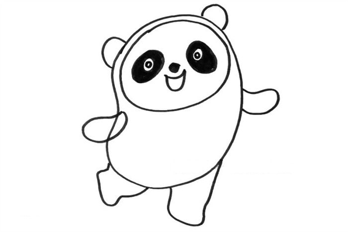 冬奥会滑冰的冰墩墩简笔画教程