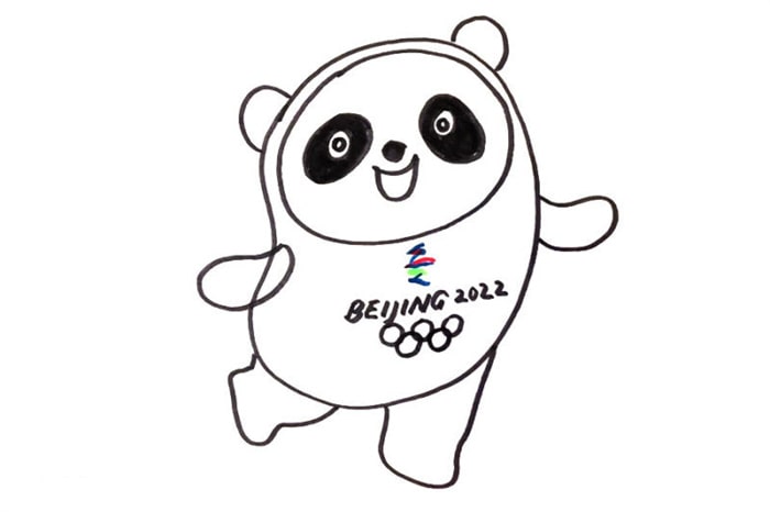 冬奥会滑冰的冰墩墩简笔画教程