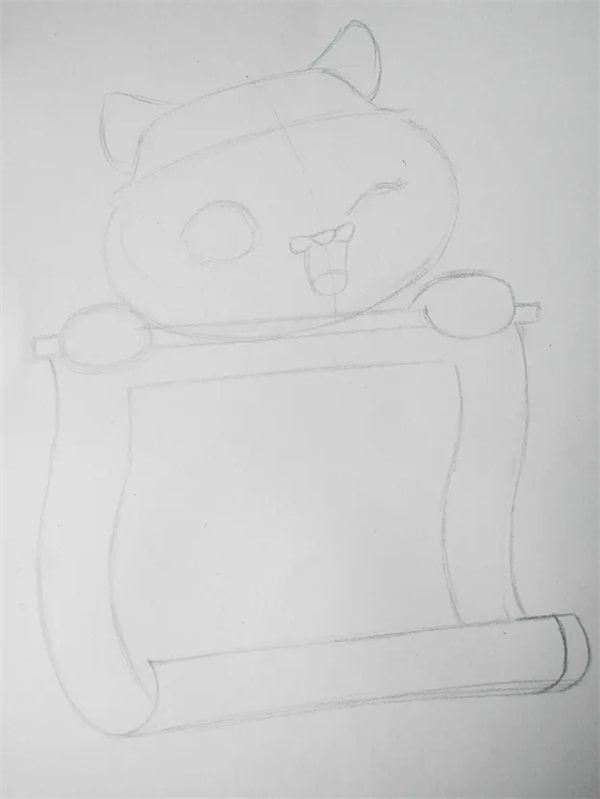 虎年冬奥会冰墩墩儿童绘画《虎年加油》