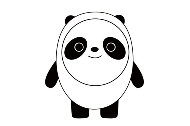 超简单的冰墩墩简笔画画法步骤