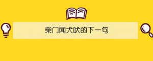 柴门闻犬吠的下一句