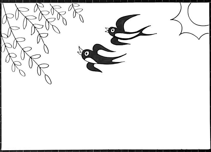 春天的风景简笔画儿童画图片