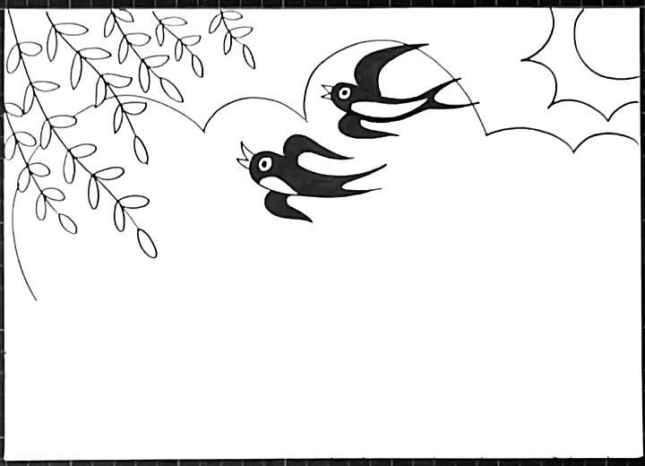 春天的风景简笔画儿童画图片