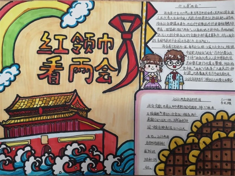 红领巾看两会手抄报图片