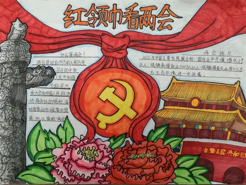 红领巾看两会手抄报图片