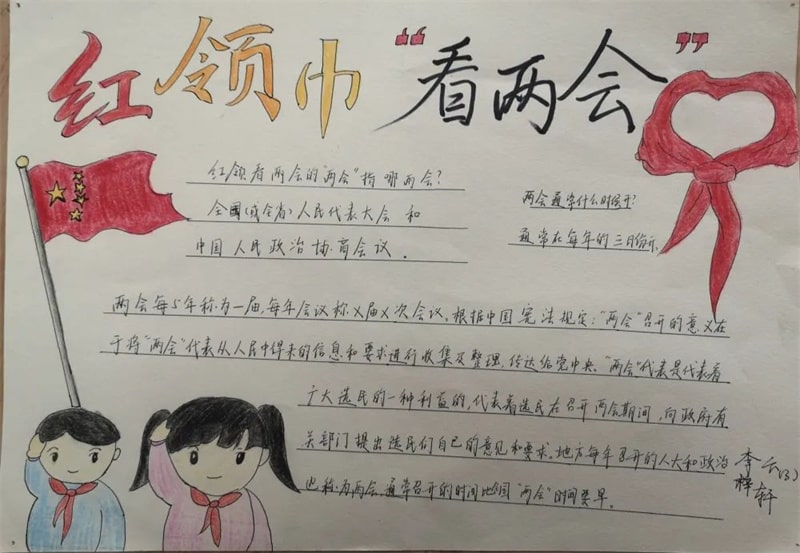 红领巾看两会手抄报图片