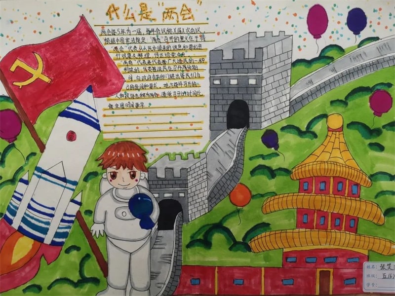 红领巾看两会手抄报图片