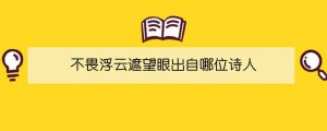 不畏浮云遮望眼出自哪位诗人