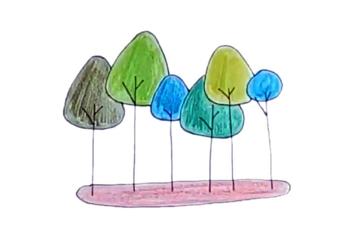 植树节卡通简笔画怎么画