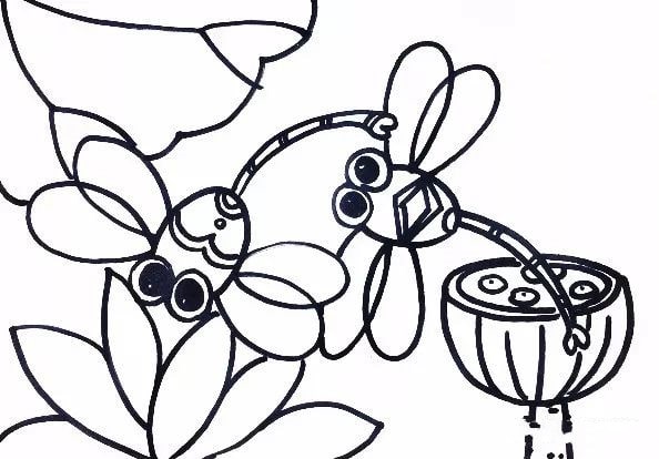 两只小蜻蜓儿童简笔画图片