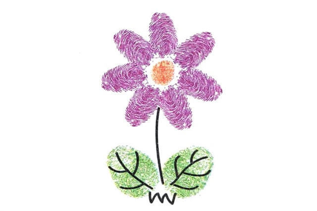 简单漂亮的小花手指画画法