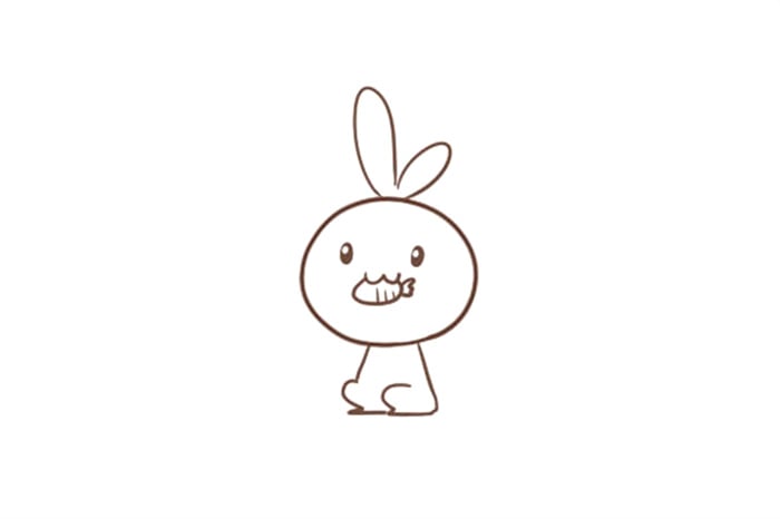 吃胡萝卜的可爱小兔子简笔画怎么画