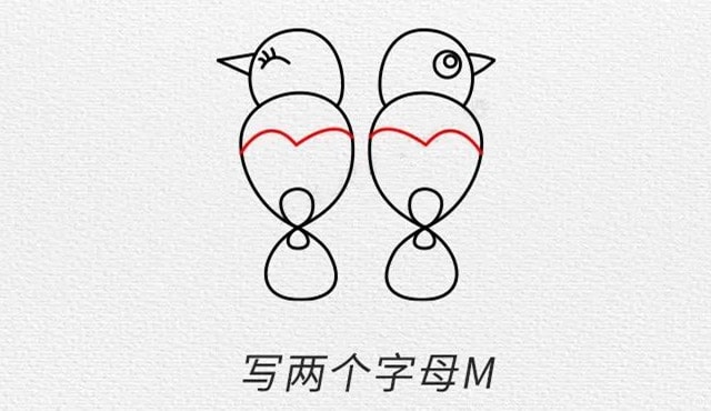 两只小鸟简笔画图片教程简单