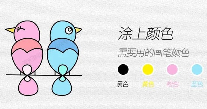 两只小鸟简笔画图片教程简单