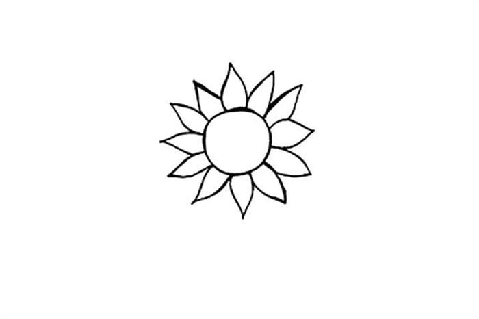 向日葵图片简笔画画法图解