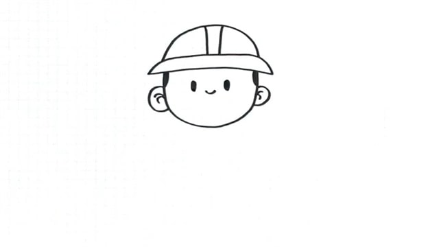 五一劳动节简笔画可爱的工人叔叔