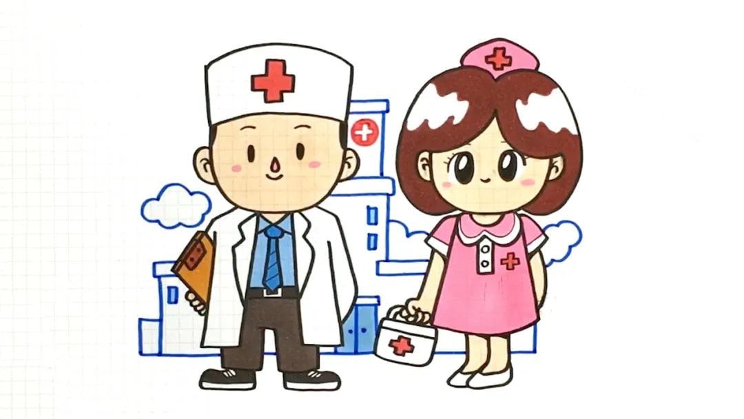 医生护士卡通简笔画教程