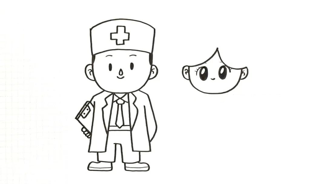 医生护士卡通简笔画教程
