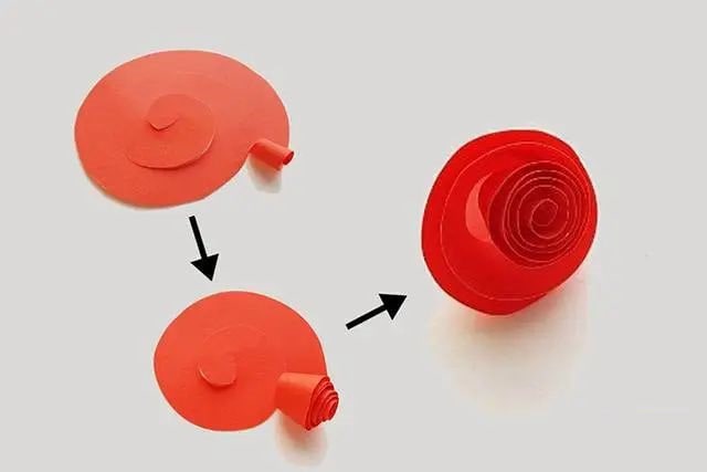 母亲节手工：剪纸制作心形拼贴3D纸花朵