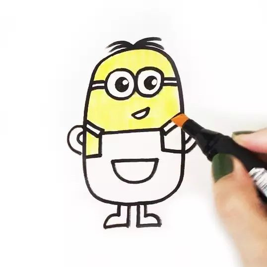 小黄人简笔画怎么画图片