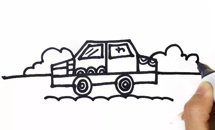 小汽车简笔画图片教程