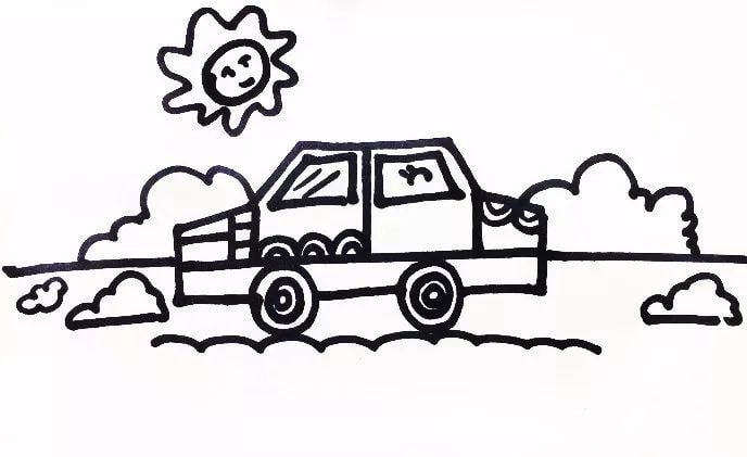 小汽车简笔画图片教程