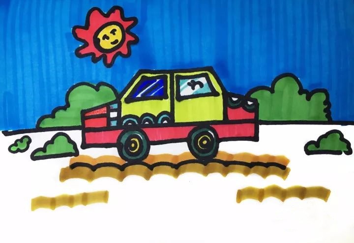 小汽车简笔画图片教程