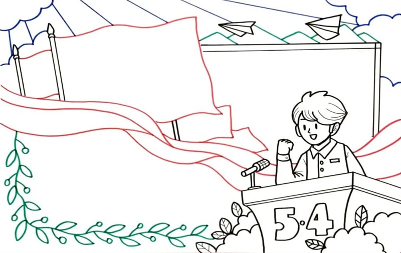 五四青年节手抄报图片教程