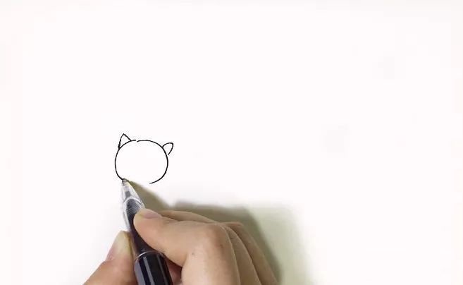 屋顶上的小猫咪儿童简笔画教程