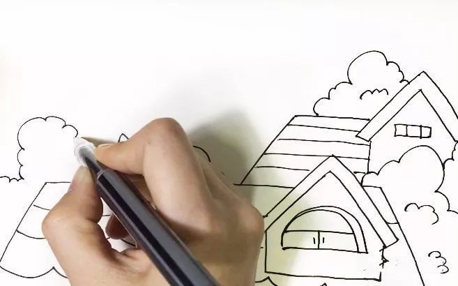 屋顶上的小猫咪儿童简笔画教程