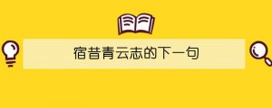 宿昔青云志的下一句