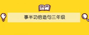 事半功倍造句三年级