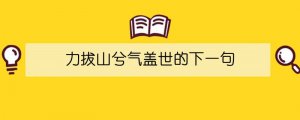 力拔山兮气盖世的下一句