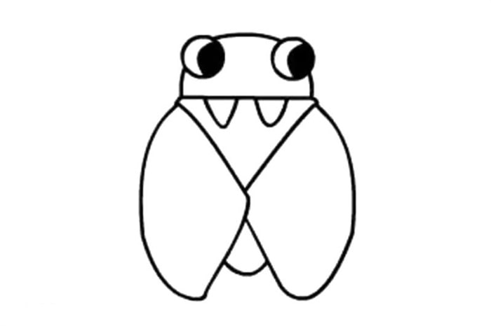 知了简笔画画法步骤图片